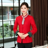 Western MCA Work Service Girl Осень и зимняя одежда Китайский ресторан Hotpot Hotpot Hotel Hall Chuan Cai Sheng Официант длинные рукава