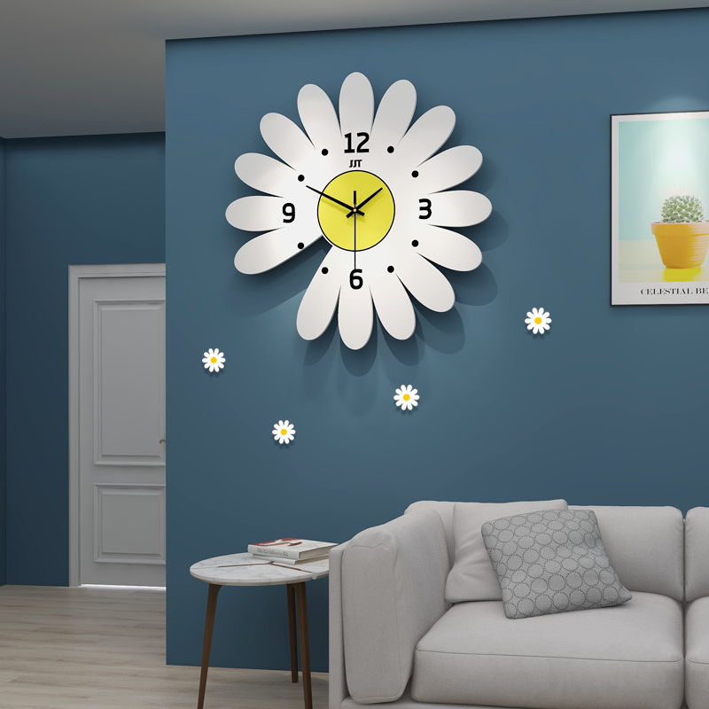 Net red wall household fashion watch simple modern living room clock Nordic wind wall open-door clock