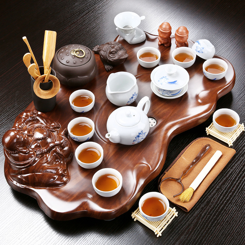 Tea tray was suit small glass set of ceramic Tea set household contracted and I tray kongfu Tea sea office