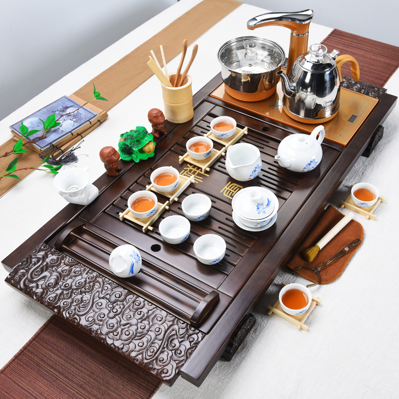 ZongTang ceramic tea set household automatic four unity of violet arenaceous kung fu tea tea solid wood tea tray tea sea