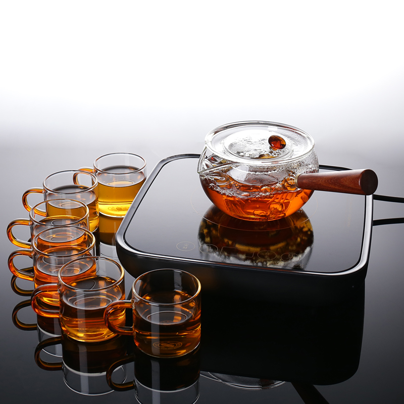 ZongTang mini pot boiling kettle black tea tea ware glass high - temperature hot side pot household electric TaoLu suits for