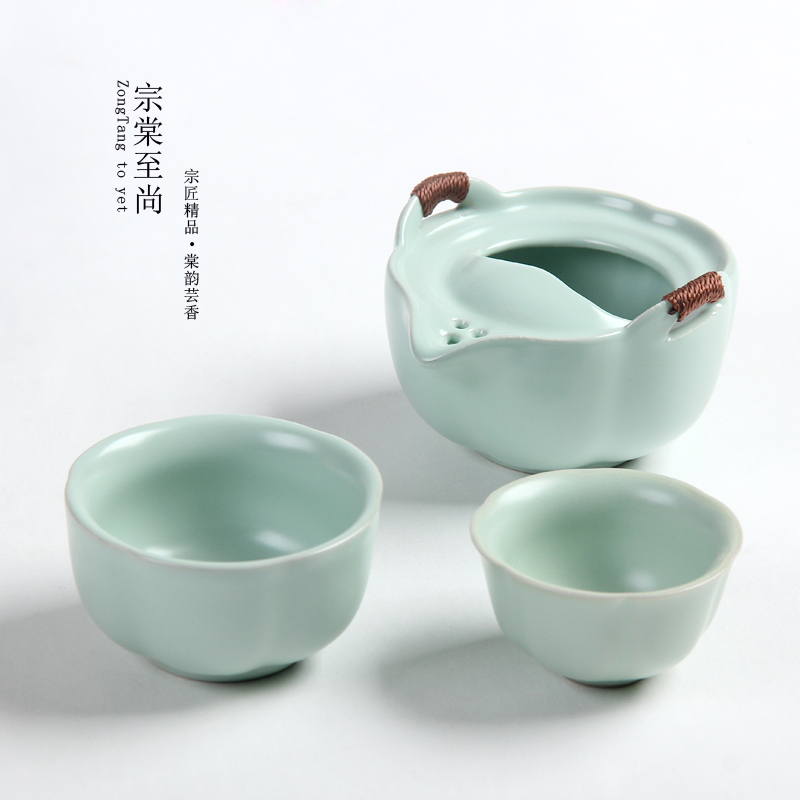 ZongTang to yet to crack a cup a pot of two single office is suing travel ceramic cup kung fu tea set with two cups