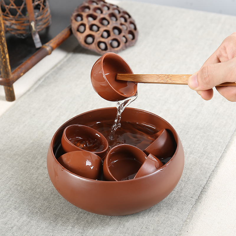 Yixing purple sand tea kungfu tea set undressed ore old xi shi purple clay pot of a complete set of tea cups teapot gift box