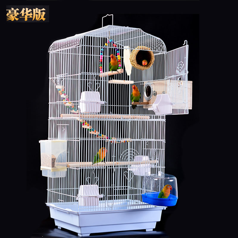 Parrot Luxury Villa Tiger Leather Peony Parrot Bird Cage Wren 8 Gothic Large Metal Breeding Iron Art Group Bird Cage