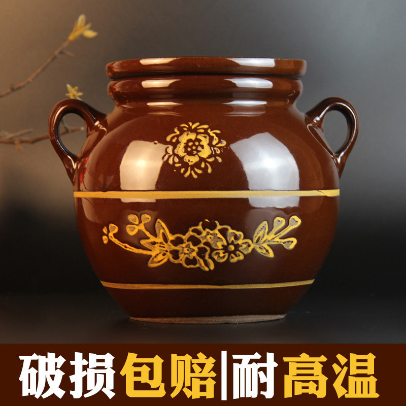 lard pot ceramic kitchen household old-fashioned clay pottery with a lid large hot oil belt to thicken the oil altar storage container