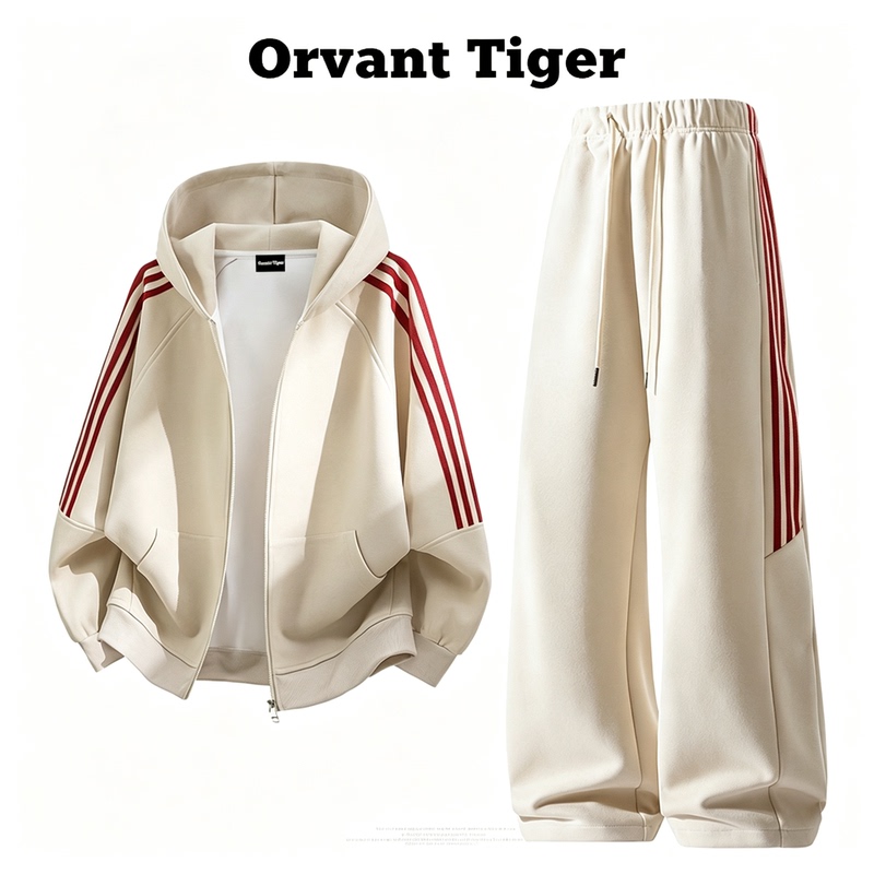 New Orvant Tiger Korean Style Contrasting Color Slimming Casual Sports Two-Piece Set Lazy Style Autumn and Winter Sweatshirt Set New Orvant Tiger Korean Style Contrasting Color Slimming Casual Sports Two-Piece Set Lazy Style Autumn and Winter Sweatshirt Set