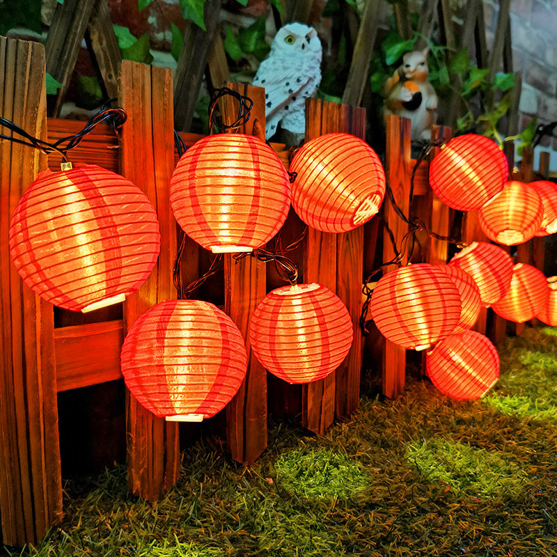 Solar New Year lantern lantern festival LED light string Courtyard Balcony Yard decoration Decoration Gifts for Spring Festival