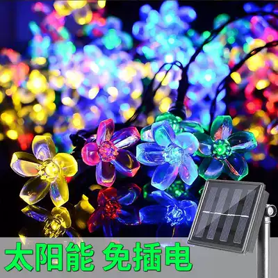 Sakura Solar Light String Garden Landscape Lights Garden Balcony Decoration Wall Lights Outdoor Waterproof New Year Lantern