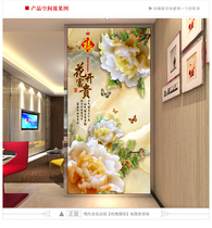 New modern 3d art glass custom porch screen shoe cabinet partition craft glass decorative background wall peony