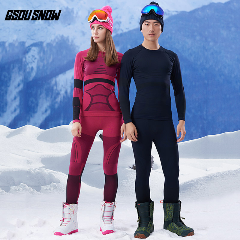Ski quick-drying autumn and winter warm sports breathable wicking outdoor mountaineering compression couples underwear tights set