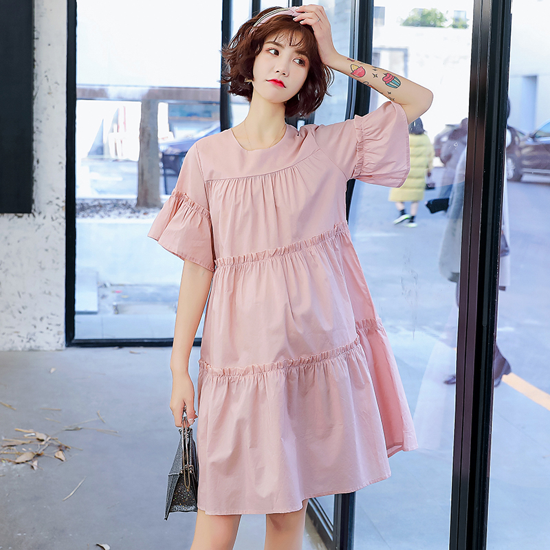 Pregnancy Maternity Dress Summer Dress Fashion 2022 New Korean version Summer Fashion Short sleeves Ocean dress Large size Loose Pregnancy Clothes