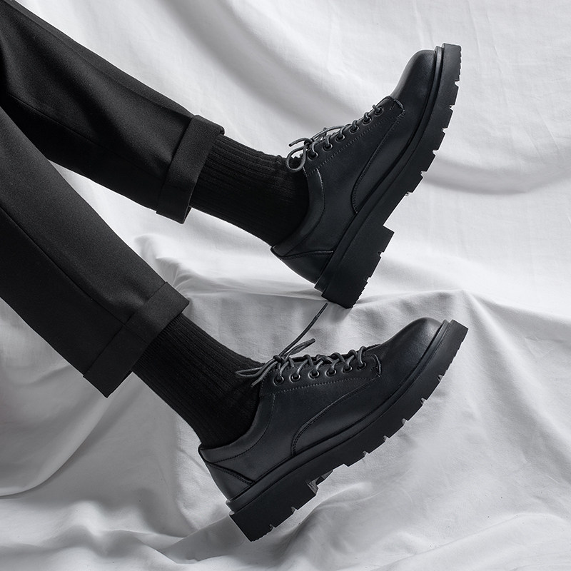 Fall Sense Martin Boots England Fashion Business Married Breakfast Leather Shoes Men Breathable Leather Shoes