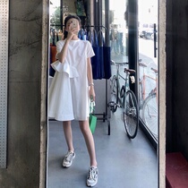 Summer 2021 New sweet salt skirt first love date skirt French tea break white dress short sleeve