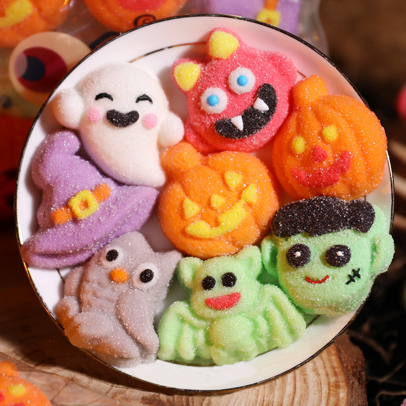 Halloween Marshmallow Witch Hat Ghost Pumpkin Monster Funny Cartoon Creative Snacks Gummy Cross-Border Trade