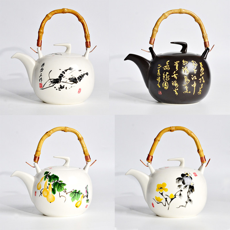 Teapot ceramic large lifting beam Pot Bubble Teapot Large Capacity Heat Resistant Cold Kettle With Filter Teapot Tea Set Group