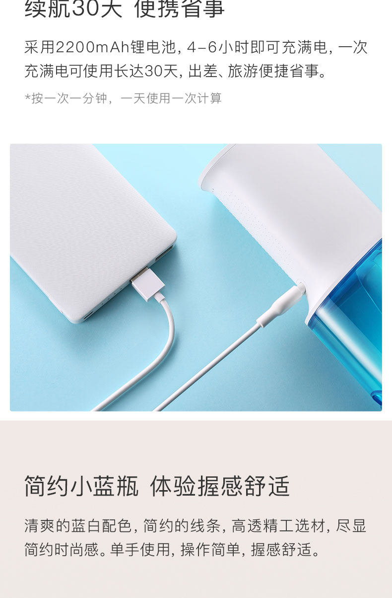 小米生态链 素士 W3 便携电动冲牙器 4类喷嘴 图8