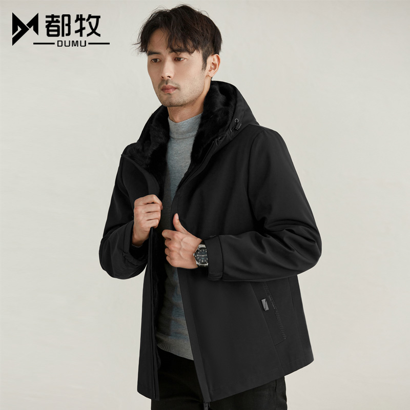 2021 new faction overcomes men's water mink liner detachable mink fur fur grass man hat jacket Niu overcomes the great coat