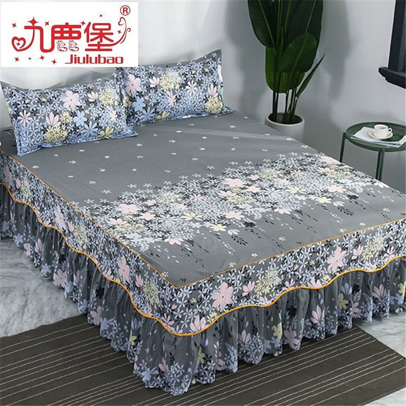 Jiulubao Home Textiles [bộ ba mảnh] Simmons giường đơn váy trải giường trải giường một mảnh ga trải giường Hàn Quốc ga trải giường - Váy Petti