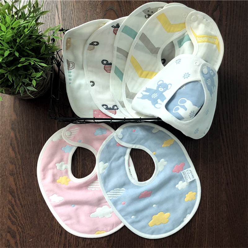 Baby mouth towel pure cotton gauze summer thin baby docked water and spitting milk newborn food pocket