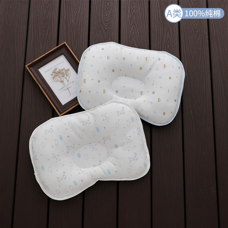 Newborn baby pillow pure cotton neonatal styling pillow 0-3-6 months Baby head type straightening fixing anti-head-Taobao