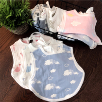 Baby Pure Cotton Saliva Towel Baby Eat Round Mouth Sleeveless Vest Hood Child Two-faced Gauze Enclosure Single Dress