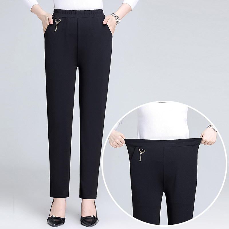 Middle Aged Girl Pants Spring Autumn Relaxation Seniors Long Pants Stretch Grandma Casual Mom Pants High Waist 100 Hitchhiking