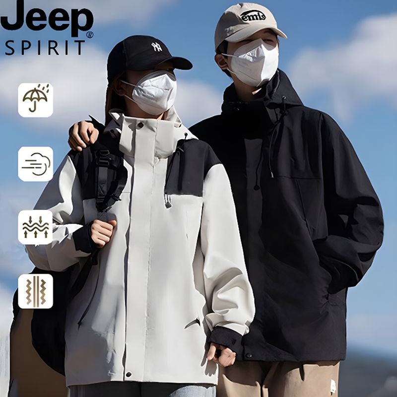 Jeepspirit Jeep Three-In-One Warm Jacket, Detachable Two-Piece Set, Windproof and Warm Mountaineering Jacket for Men and Women Jeepspirit Jeep Three-In-One Warm Jacket, Detachable Two-Piece Set, Windproof and Warm Mountaineering Jacket for Men and Women