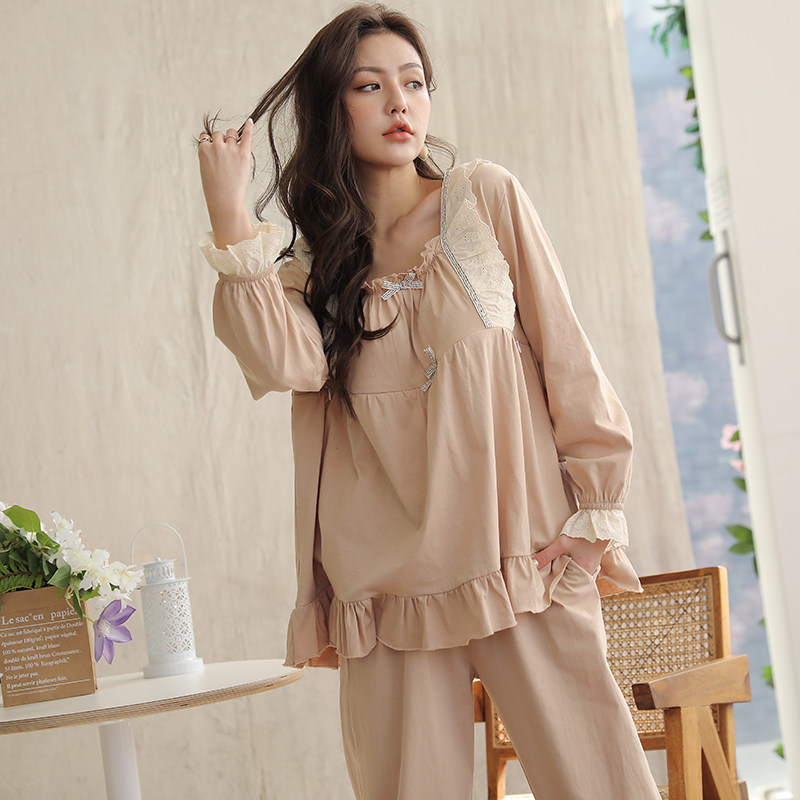 Confinement clothes spring and autumn summer pure cotton thin section March 4 postpartum 5 breastfeeding pregnant women hospital pajamas home clothes