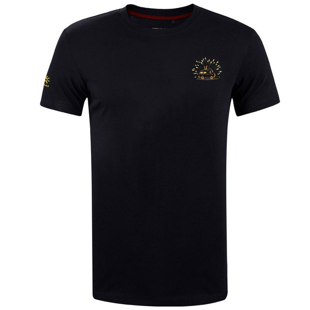 Kailer Stone summer men's round neck cotton T-shirt breathable sweat-absorbent outdoor sports running culture short-sleeved T-shirt ຮູບແບບແມ່ຍິງ