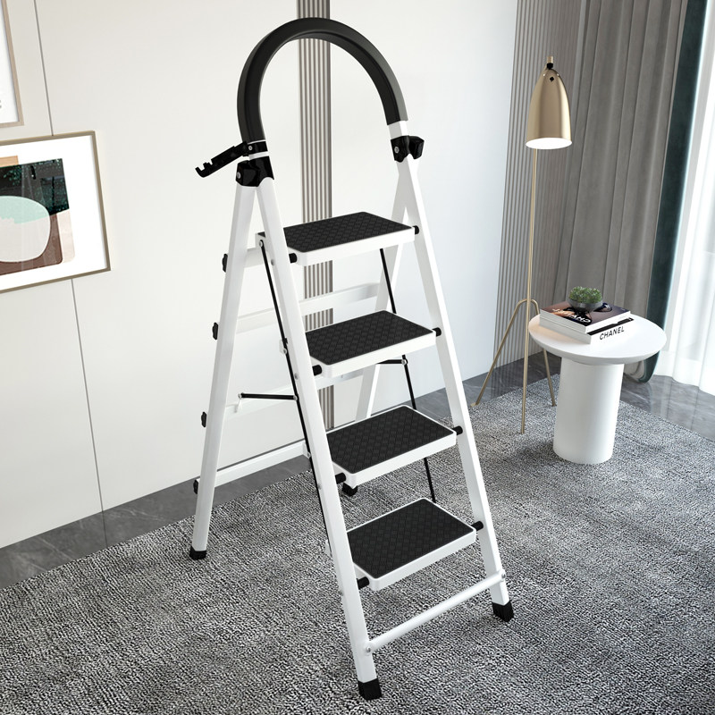 Simple ladder home stair pedal ladder herringbone ladder foldable aluminum alloy telescopic can sit small light folding