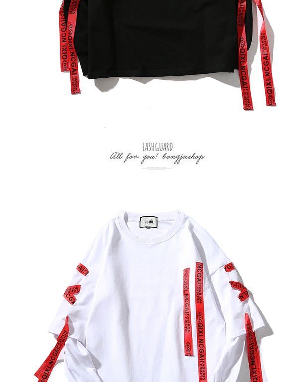 Đường phố châu Âu và Mỹ oversize hip hop hiphop Quần áo hip-hop nam và nữ bf nổi băng thông rộng áo len cổ tròn áo hoodie ngắn tay