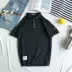 Mùa hè mới phong cách Harajuku áo sơ mi màu rắn POLO Nhật Bản thêu đơn giản ve áo ngắn tay áo thun phiên bản Hàn Quốc của áo sơ mi nam triều polo nam Polo