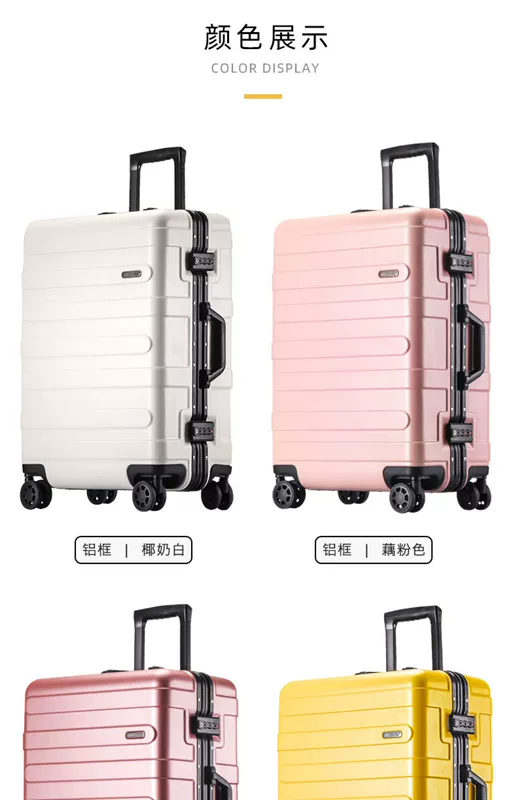 ROYPARK vali nữ hộp 28 inch vali học sinh in lưới màu đỏ hộp nam phổ biến bánh xe đẩy trường hợp nhỏ - Va li vali sakos
