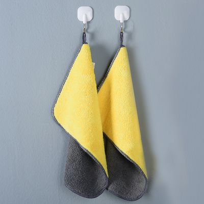 【超低价！】家用双面珊瑚绒毛巾2条