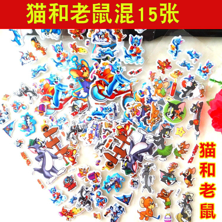 Tom And Jerry Tom And Jerry Children's Sticker Sticker Sticker Sticker Small Sticker Stereoscopic Bubble Sticker
