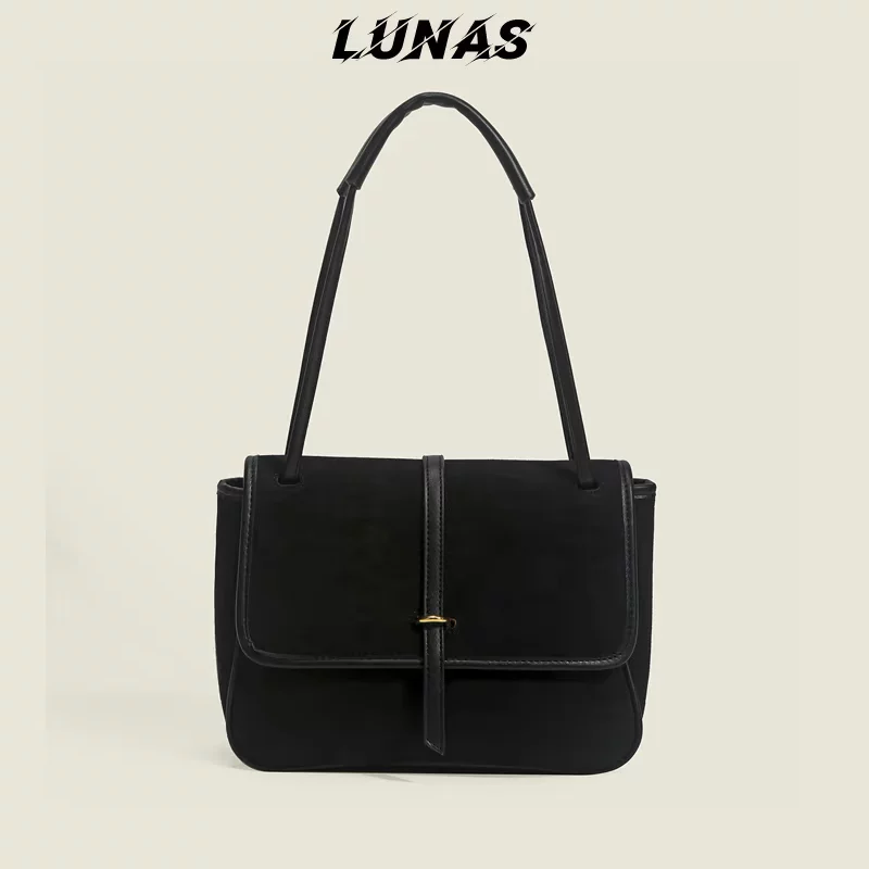 Suede capacious underarm bag, one-shoulder bag