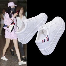 White shoes womens spring 2021 spring new Korean version wild casual shoes student thick soleplate shoes flat shoes