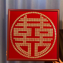 Coin hi 囍 photo frame with 5 cents stencil cloth wedding handmade diy gift for newlyweds best friend 100 happy picture
