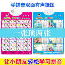 Young childrens Chinese pinyin sound wall chart 0-3 years old consonant vowel overall recognition syllable sound cognitive wall post