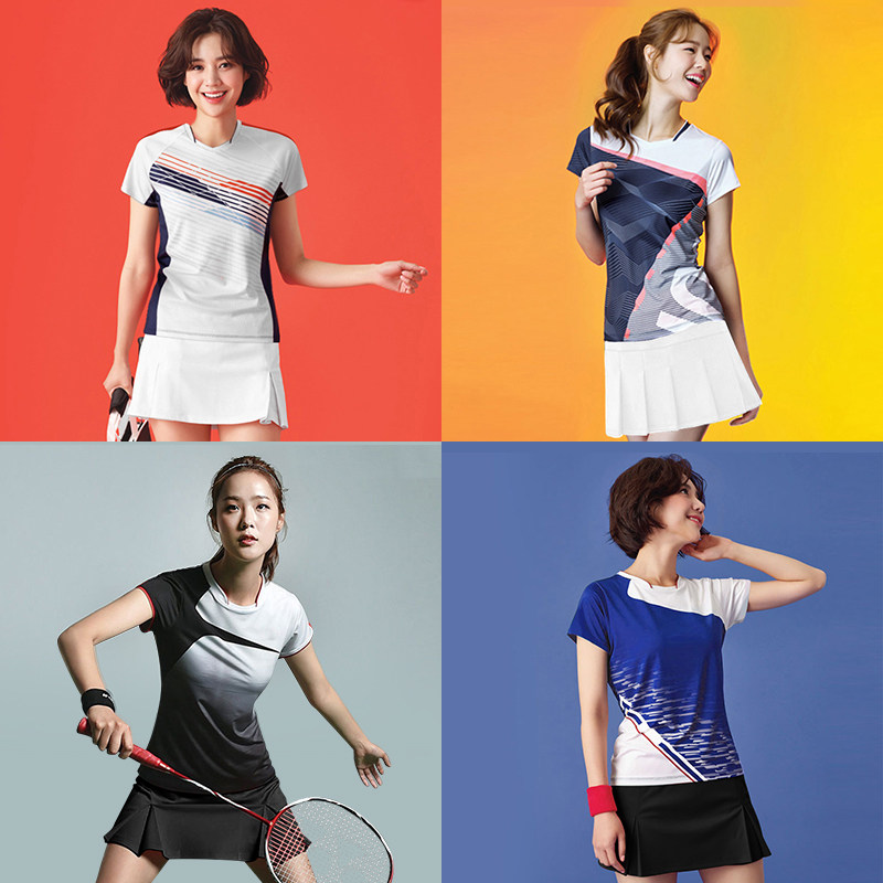 New Badminton Suit Women's Suit Women's Sport Speed Dry Breathable Short Sleeve Shorts Men's Match Ping Pong Jersey Custom