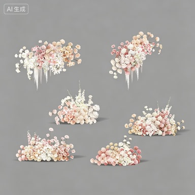 White and Pink Wedding Material Layered Format, Pink and White Layered Floral Design Psd, Champagne Color Floral Design