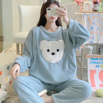 Pregnant womens pajamas Moon clothes Autumn October 11 spring and autumn winter postpartum cotton breastfeeding warm sweater set