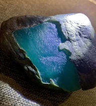 Natural Myanmar jade raw stone Jade wool sky blue bottom blue big brand material