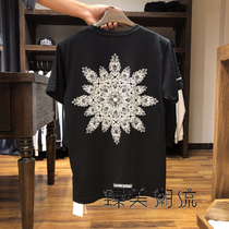 chrome hearts Croch CH snow flower cross loose short-sleeved t-shirt mens and womens fashion brand