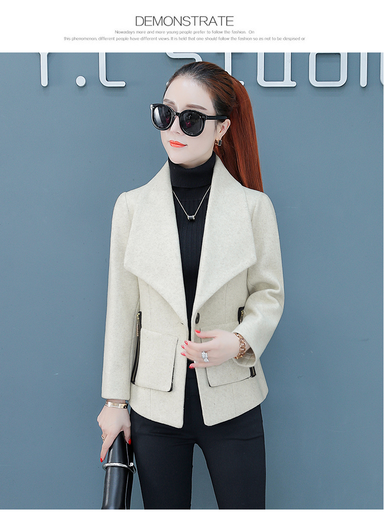Áo khoác len ngắn, nữ 2018, mùa thu và mùa đông, phiên bản Hepburn mới của Hàn Quốc, áo khoác nhỏ Nizi tự trồng áo phao nữ dáng dài hàn quốc