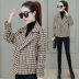 Áo khoác len ngắn Houndstooth 2018 thu đông 2018 phổ biến mới của phụ nữ Hàn Quốc áo khoác Nizi lỏng lẻo áo dạ nữ Áo khoác ngắn