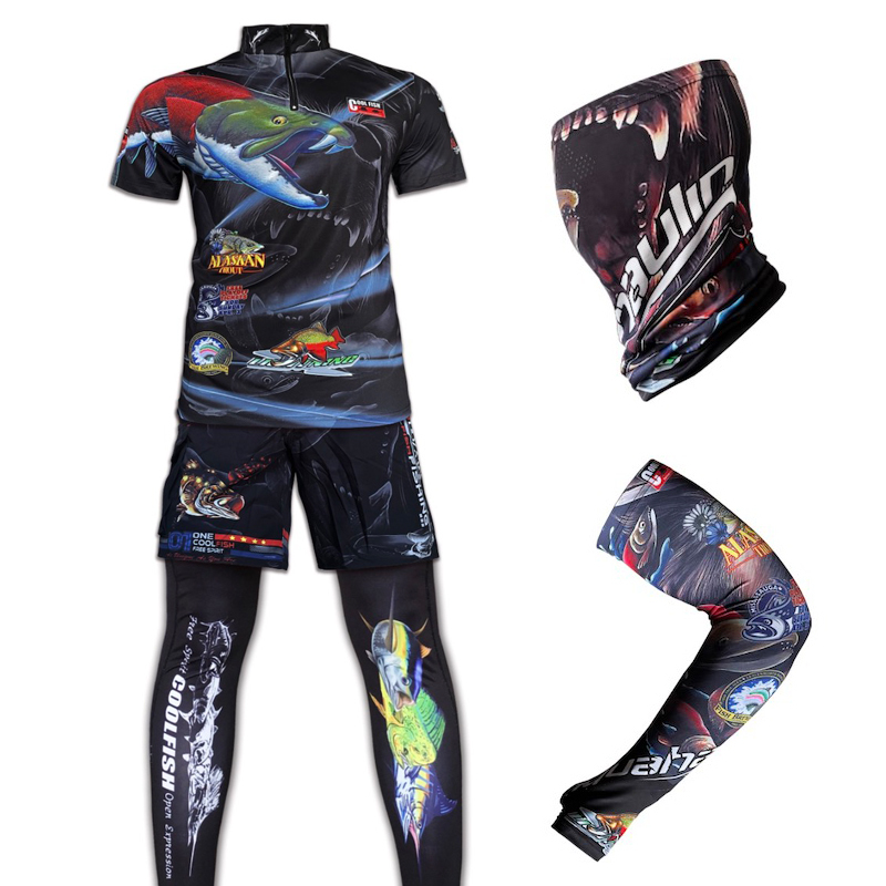 Summer Fishing Sun Protection Clothing Set, Ice Silk Breathable Quick-Drying Outdoor Fishing Competition Lure Fishing Rock Fishing Sea Fishing Complete Set of Equipment