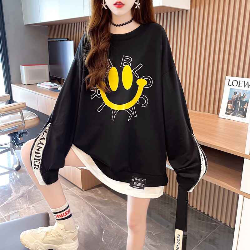 Pregnant women's dress 2021 Fashion Han Fashion Fashion Two - piece of loose large size medium - long - edition women's coat