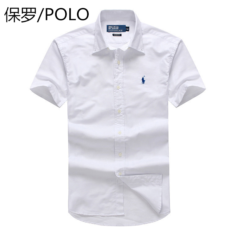 Paul Shirt Men's Short-Sleeved Summer Men's Shirt White Loose Large Size Casual Non-Iron Pure Cotton Oxford Fabric Polo Paul Shirt Men's Short-Sleeved Summer Men's Shirt White Loose Large Size Casual Non-Iron Pure Cotton Oxford Fabric Polo