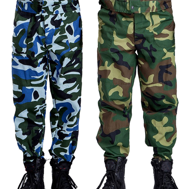 Outdoor camouflage pants men wear straight tube loose trousers student trousers training trousers mechanical workplace wear-resistant pants